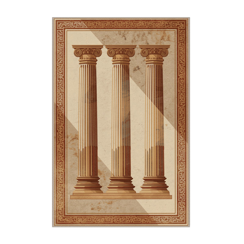 Tapis oriental doux et moelleux de style oriental classique brun / beige Nikolas, 5 x 8