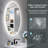 Bathroom Round LED Mirror with Backlit, Anti Fog Lighted Vanity Mirror with Stepless Dimmable, ETL Listed, IP54 Waterproof, CRI90+, HD Tempered Glass-1070798983