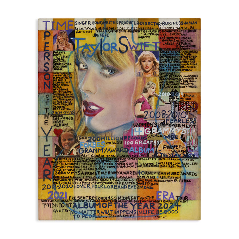 «Taylor Musician Collage» par Sabin, H 40 po x l 30 po