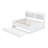 Brona Full Size Wooden Captain Bed with Built-in Bookshelves, Three Storage Drawers and Trundle-546103504