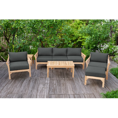 Monterey Teak 4 - Person Patio Conversation Set with Cushions