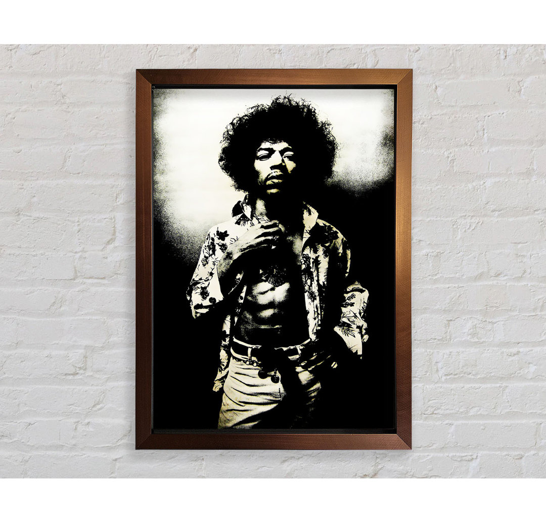 Jimi Hendrix Foxy Gerahmter Druck