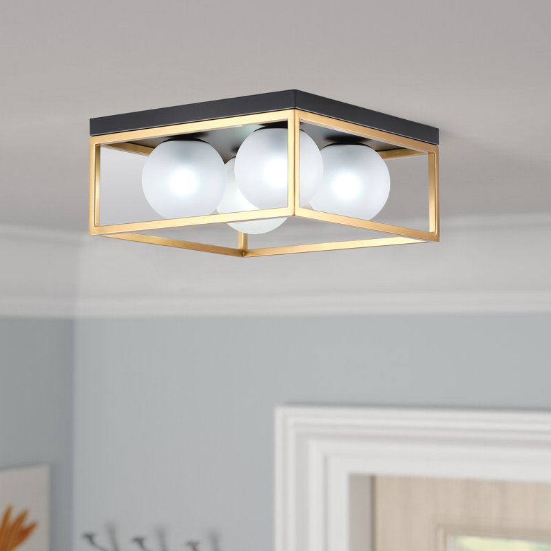 4-lamp black gold adjustable iron ceiling light