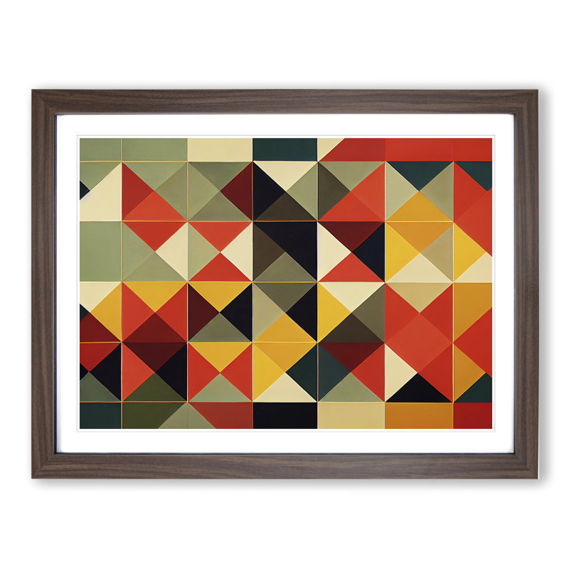 Impactful Abstract - Single Picture Frame Print, 34cm H x 46cm W x 2cm D, Walnut
