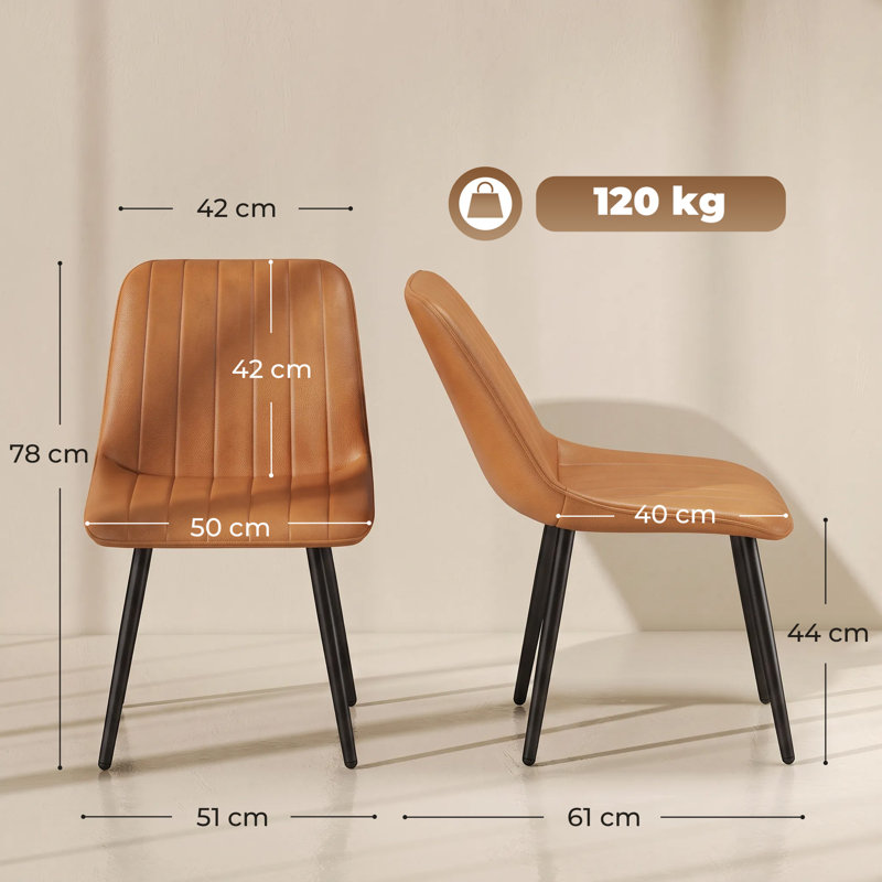 Upholstered Dining Chair, Brown, Brown, Brown