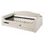 Lit de jour simple rembourré avec couchette, accoudoirs de rangement et système audio Bluetooth, molleton Teddy, beige-118661100-118661103