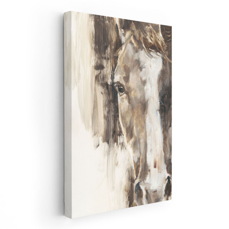 Étude équine recadrée I - reproduction d'art sur toile, H 30 po x l 20 po