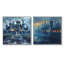 «Blue Middle Ages Castle At Night I» - Fortress Wall Decor - Art mural industriel 2 pièces-763314566-763314567-763314575