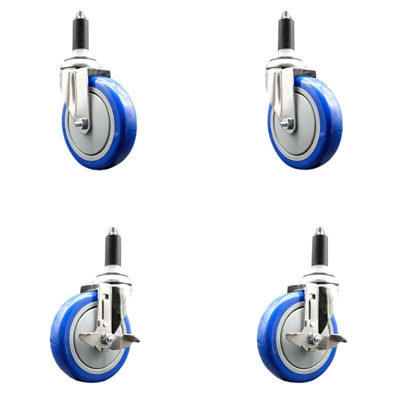 Ensemble de 4 roulettes en poly 4 pièces, Bleu