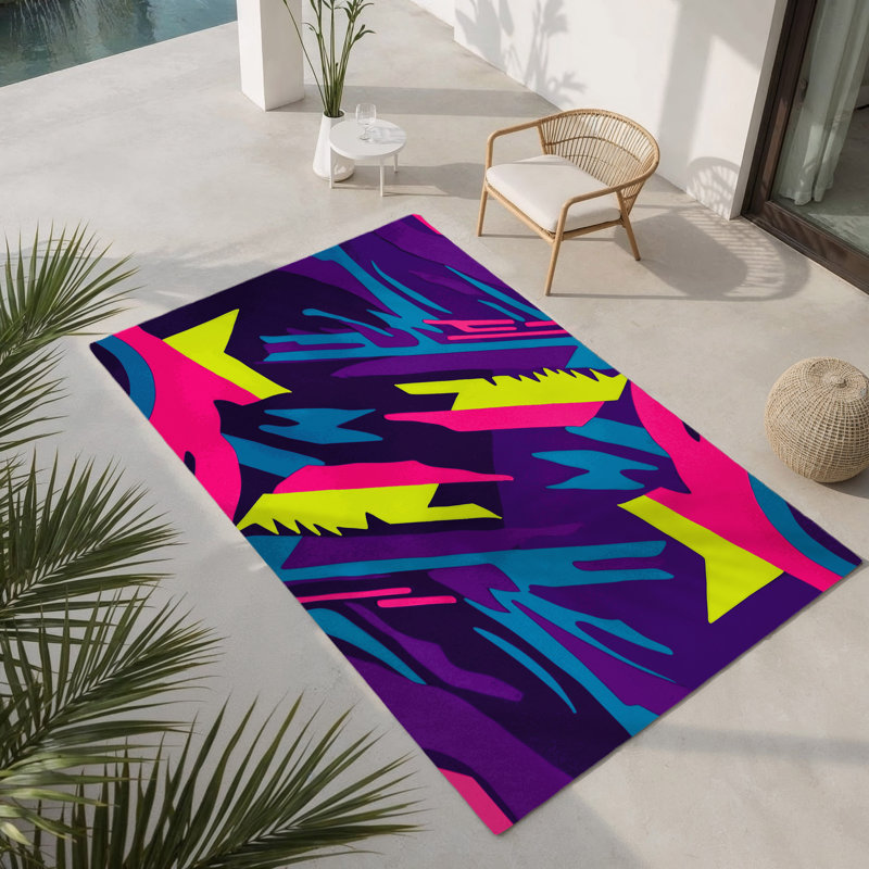 Tapis d'intérieur et d'extérieur Electric Mirage, Rectangle 1'6" x 2'6"