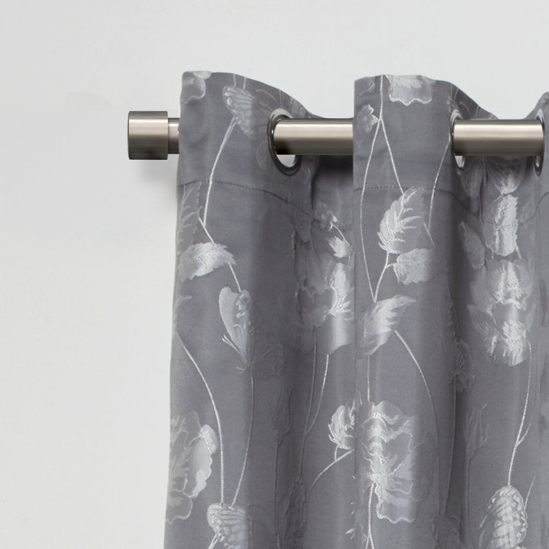 Full Stop Extendable Eyelet Curtain Pole and Hardware Set, Black Silk, 1.6 - 3m
