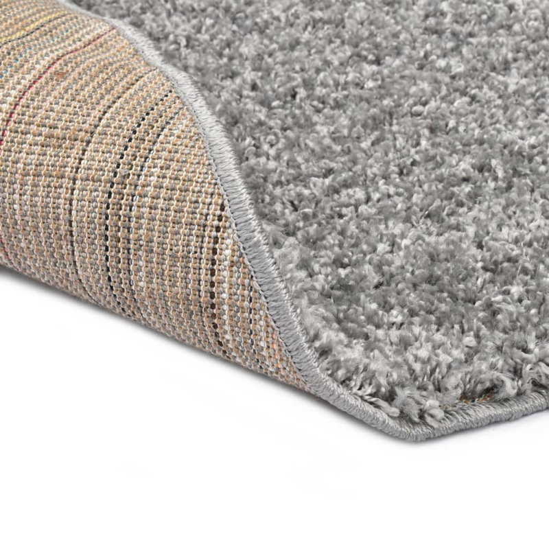 Haughton Shaggy Grey Rug, Round 67cm