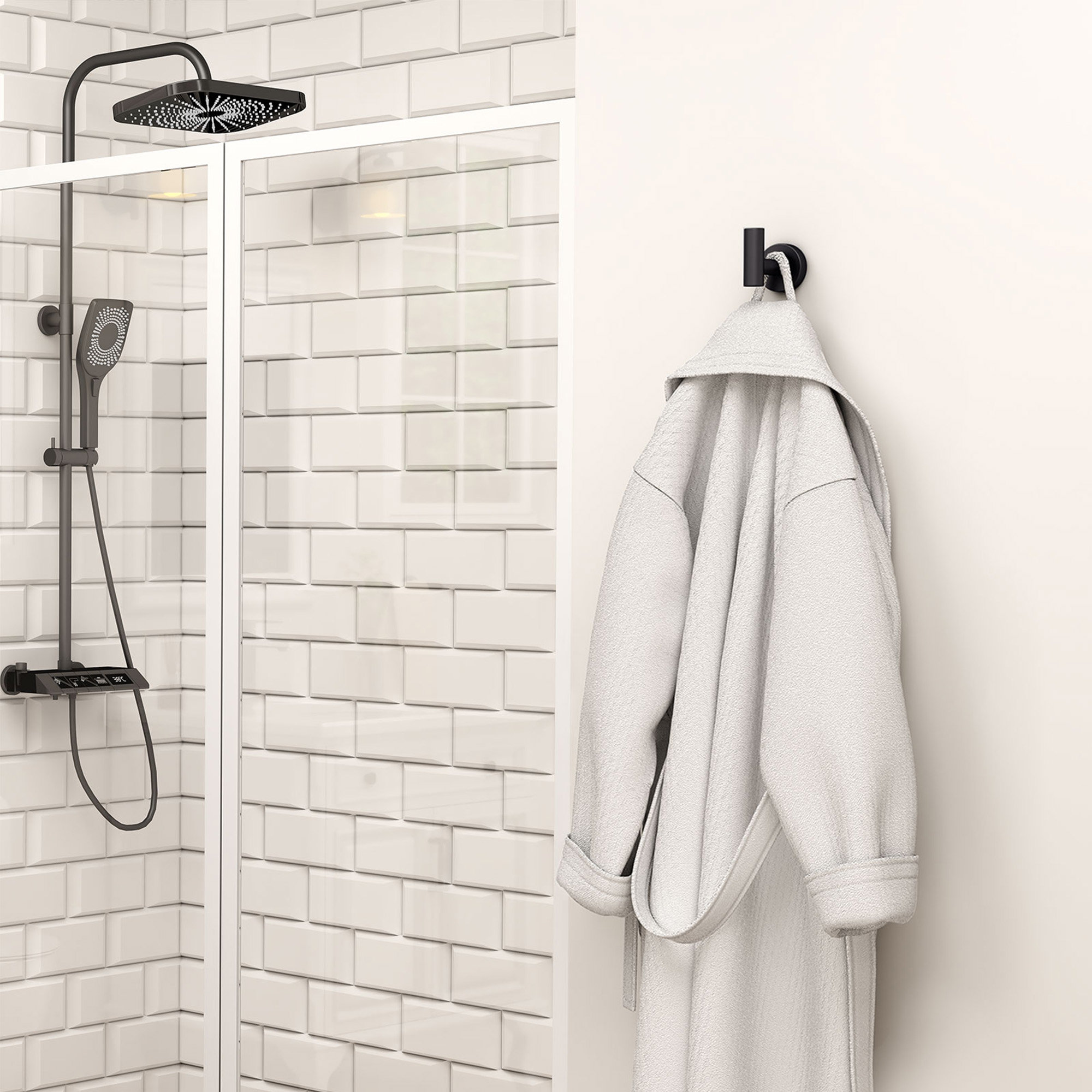 Wall Mounted Towel Hook, Black