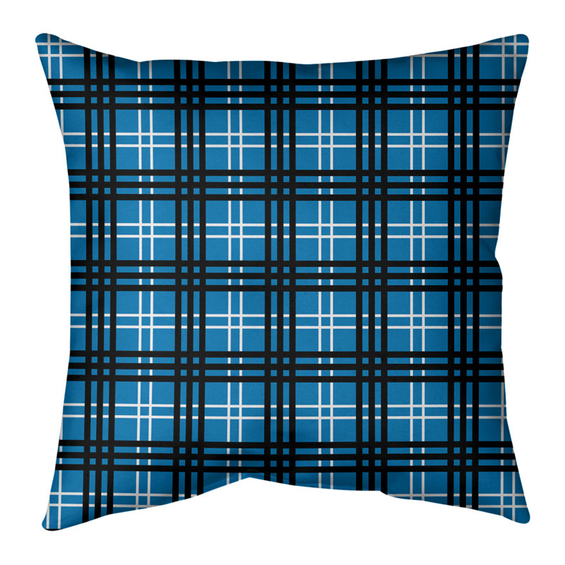 Coussin Los Angeles, 26 po x 26 po, Bleu / noir Detroit, Housse de coussin seulement - sans coussin