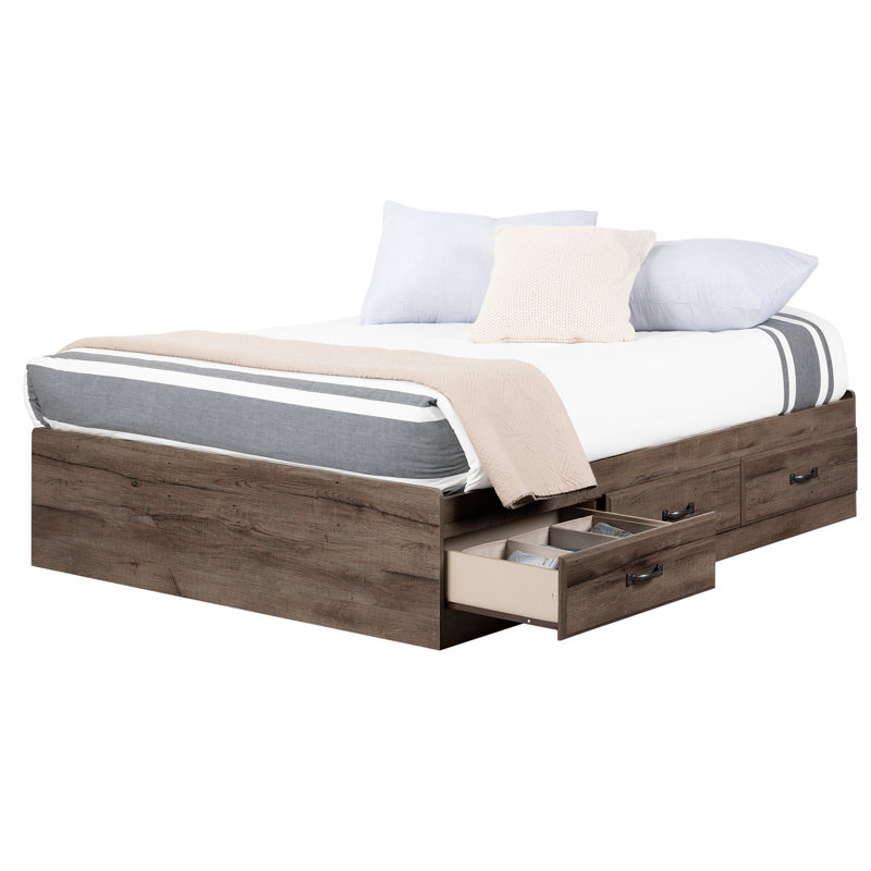 Asten Kids Platform with Drawers, Full, Fall Oak