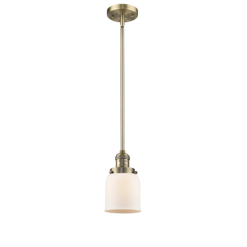 Hardison 1 - Light Single Pendant, Brushed Brass, Matte White Cased