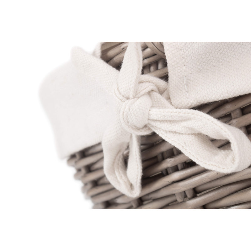 Wicker Lined Bathroom Shopper Basket, 27cm H x 29cm W x 35cm D