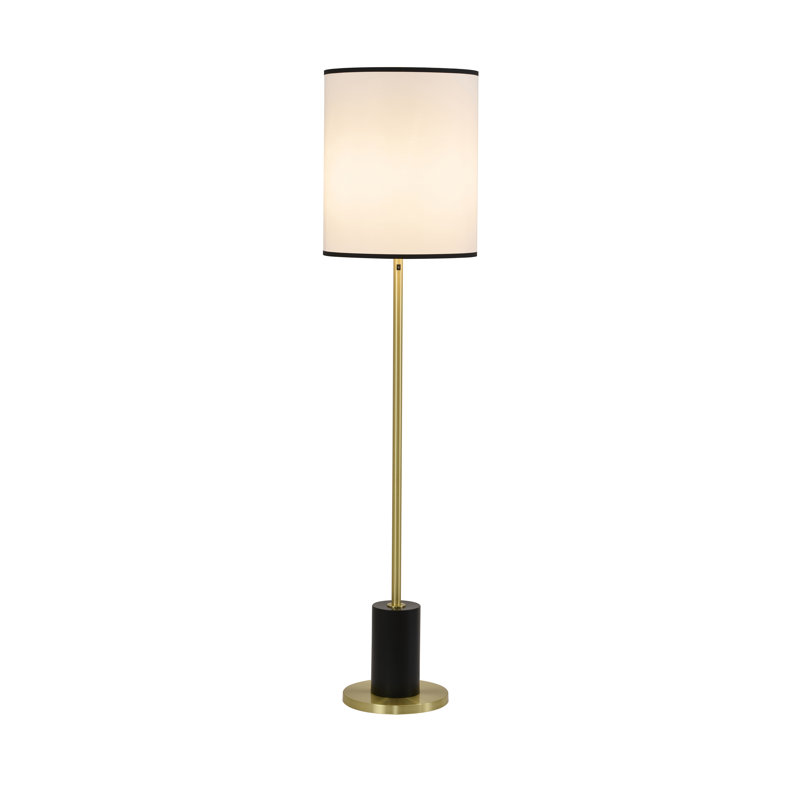 Modern 2-Light Brass Floor Lamp 