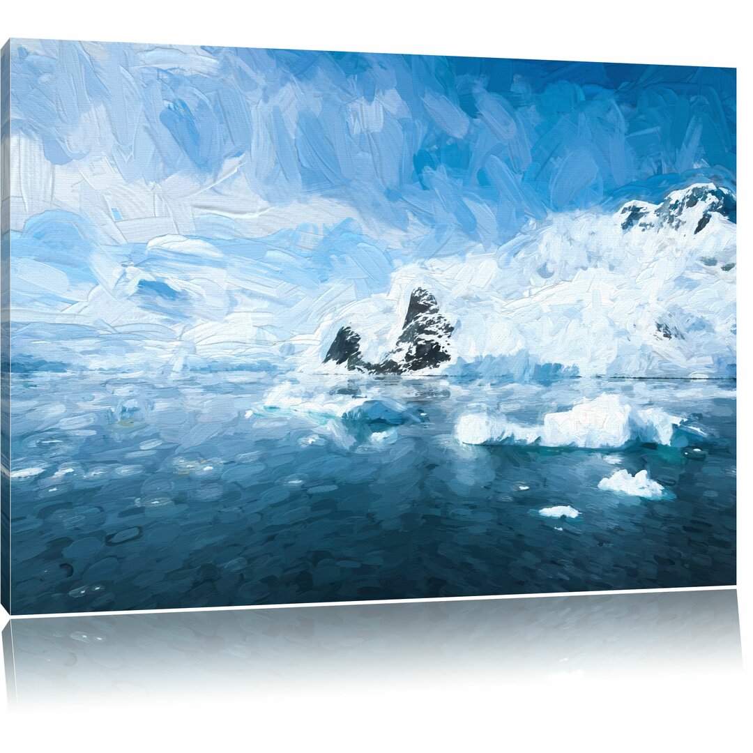 Leinwandbild "Schöne Winterlandschaft in der Antarktis", Grafikdruck