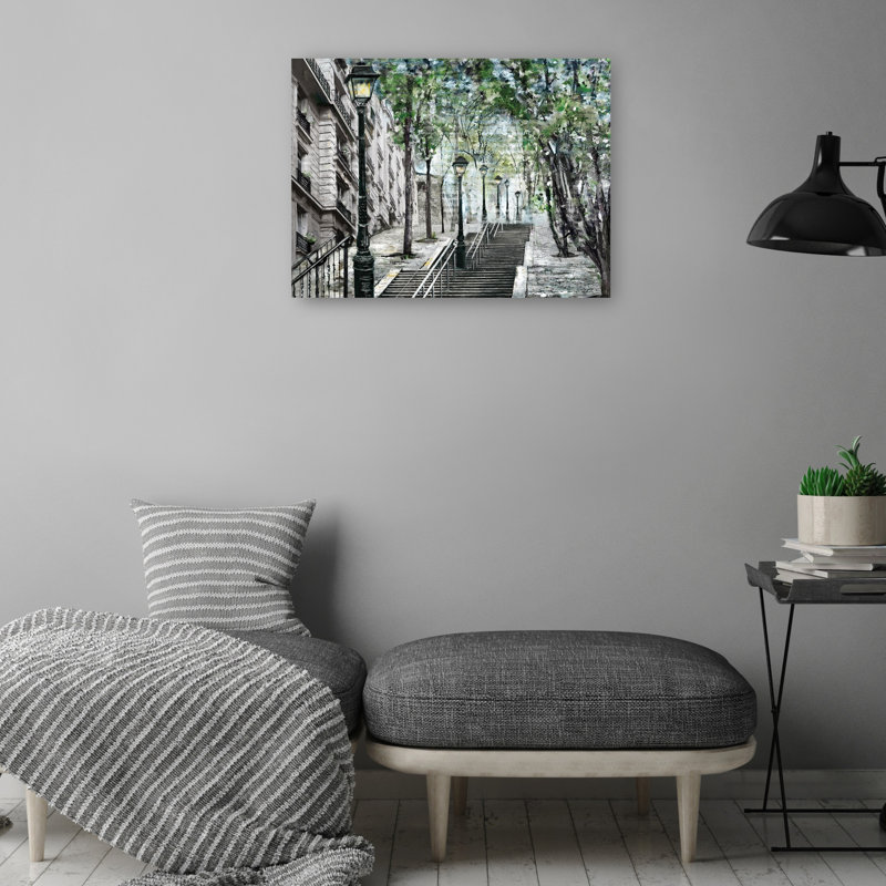 «Montmartre» par Studio Arts, reproduction d'art sur toile, Toile tendue, H 11 po x l 14 po x P 1,5 po