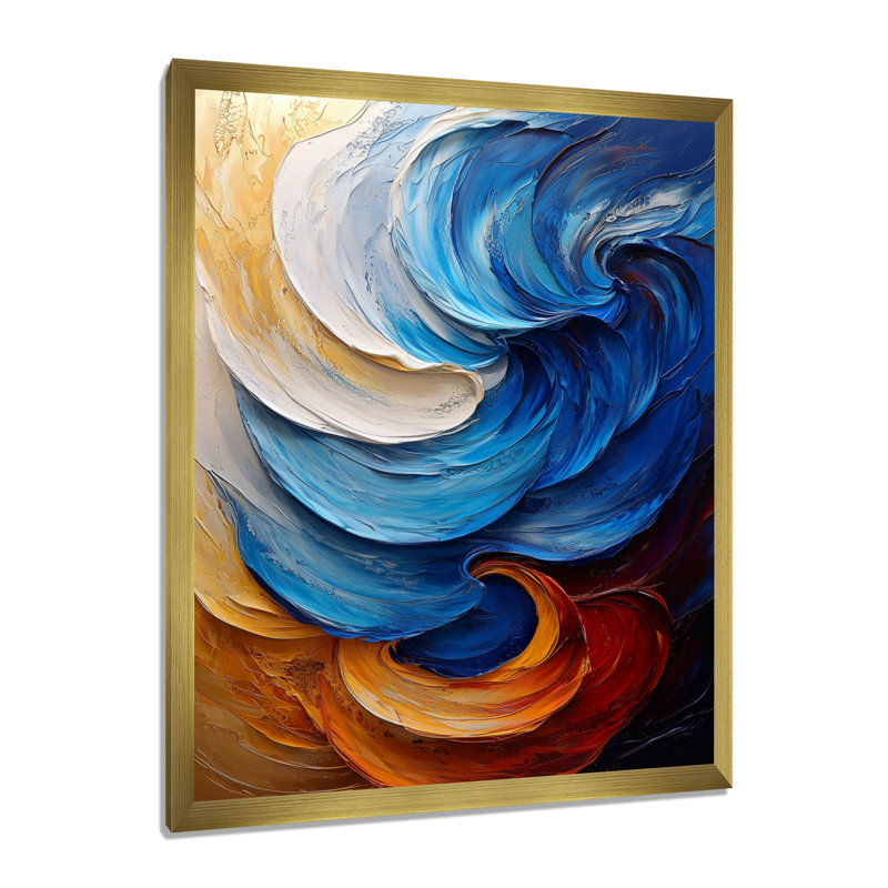 Nunding - Art mural abstrait, salon, 20" H x 12" W, Framed Print without Mat, Gold