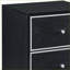 Noir et noir Table de chevet moderne à 2 tiroirs argentée pour chambre à coucher
