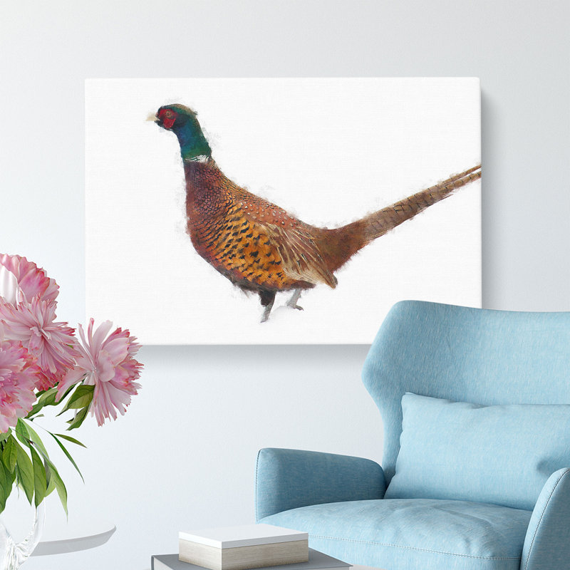 Pheasant Bird In Winter - Wrapped Canvas, 60cm H x 91cm W x 3cm D