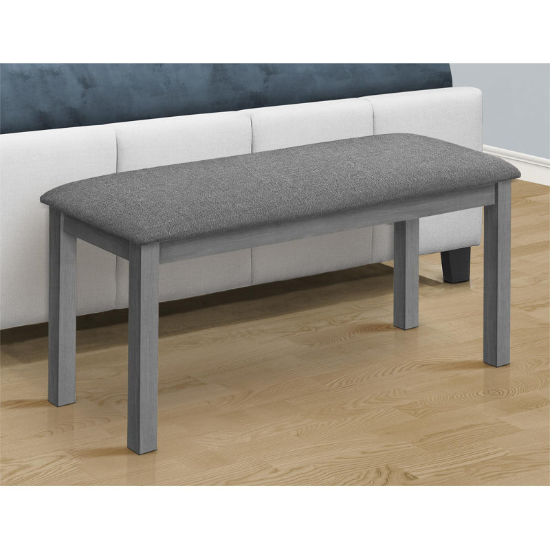 Linkon Polyester Upholstered Bench, Gray, Gray