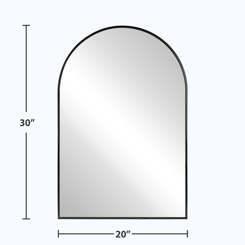 Ensemble de 2 miroirs muraux en aluminium, 30 po x 20 po, Noir