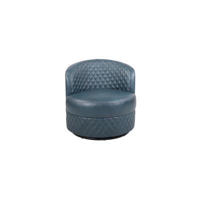 Fauteuil d'appoint pivotant en cuir véritable Zanvera