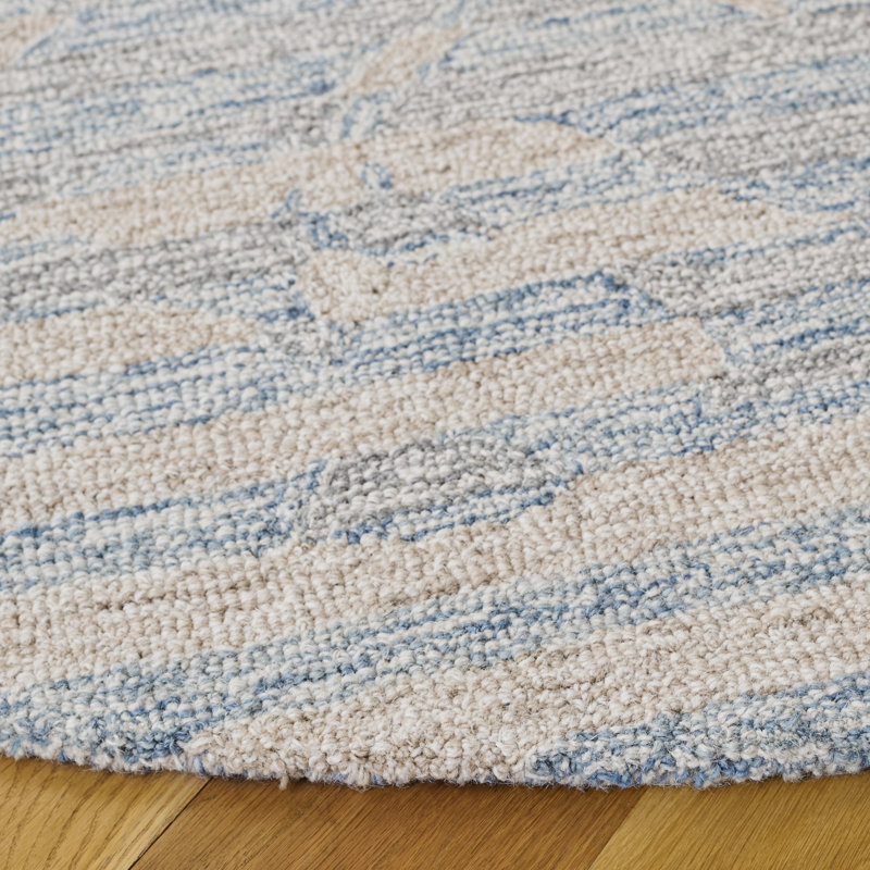 Metro 390 Hand Tufted 80% Wool; 20% Cotton Abstract Rug, Round 6'