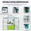 Base surélevée à double porte en polycarbonate pour serre