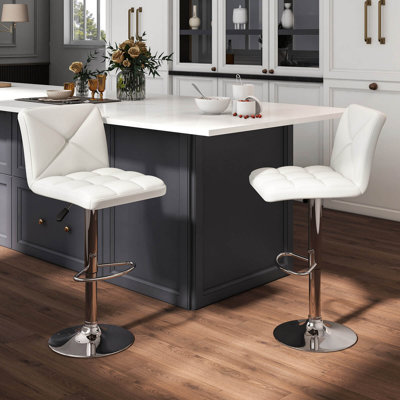 Ensemble de 2 tabourets de bar modernes rembourrés en cuir PU 