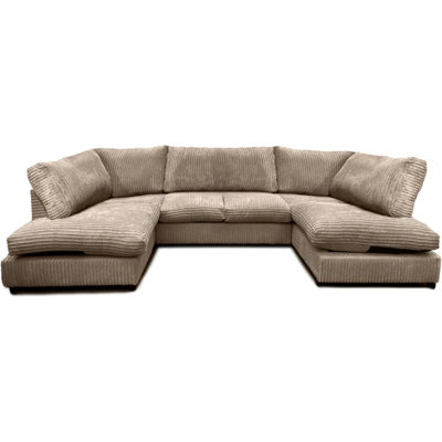 U-Shape High Back Cushion Fabric Sectional Sofa