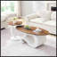 Ensemble de 2 tables basses gigognes blanches-234684409
