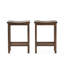 Tabouret de bar d'extérieur à hauteur de comptoir en bois d'acacia, ensemble de 2, finition brun acajou