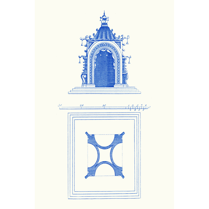 Pagoda Design IV - Wrapped Canvas Art Prints, 46cm H x 30cm W x 3.8cm D
