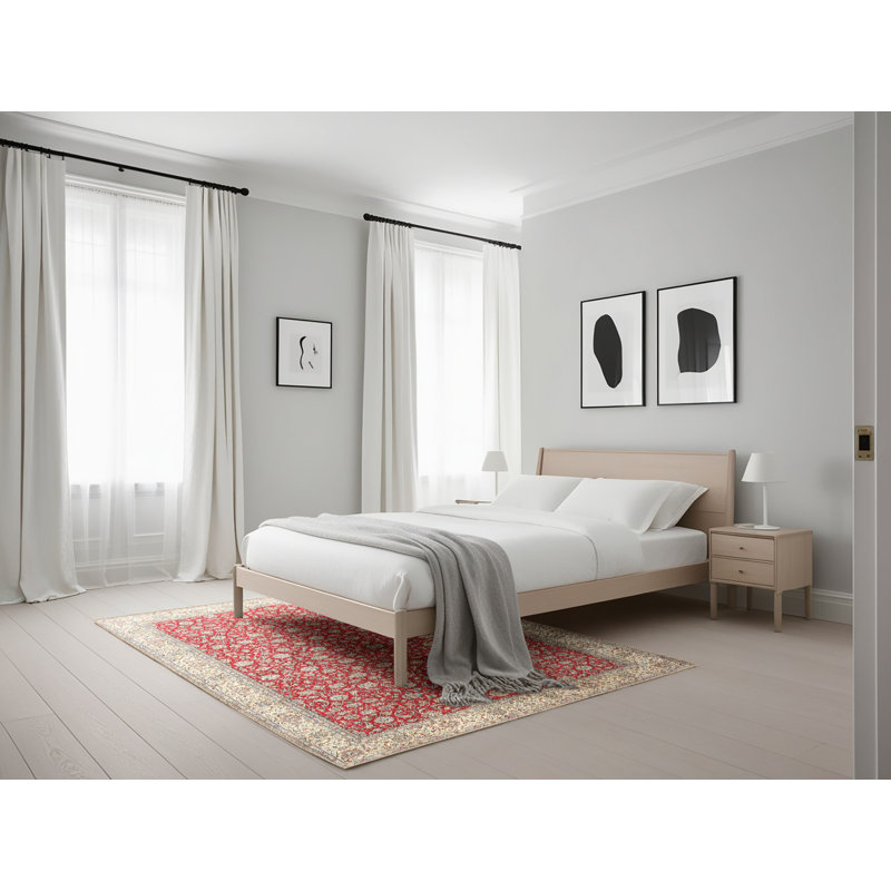 Tapis décoratif rouge Sonnie oriental, Rectangle 5 pi x 7 pi