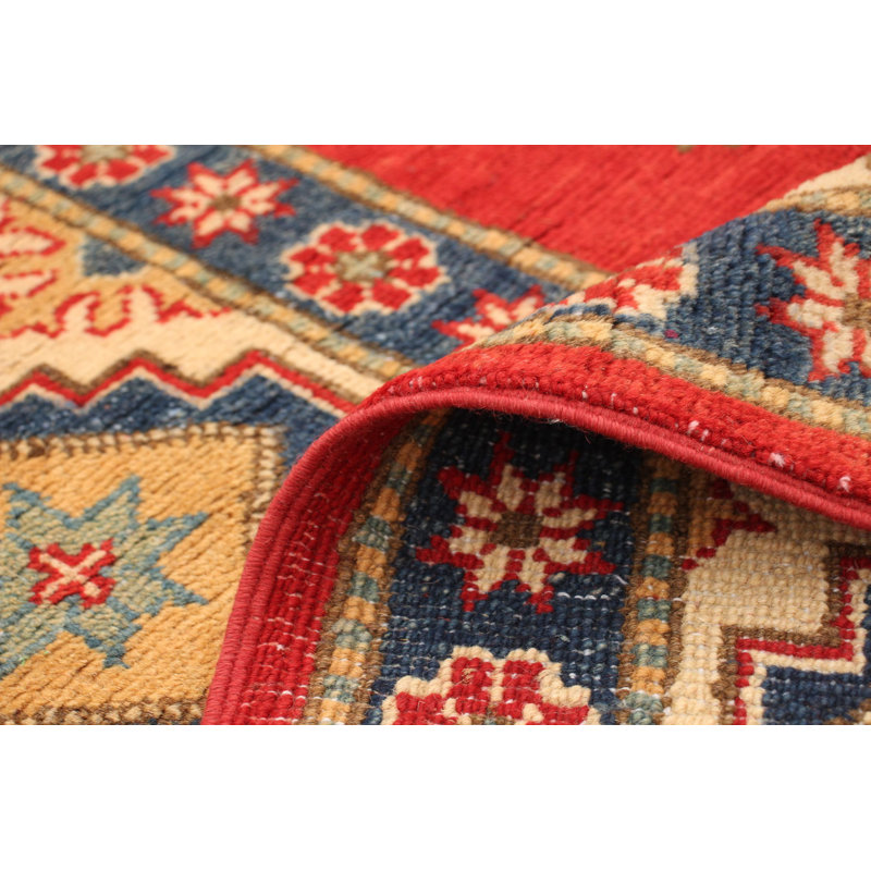 Tapis décoratif de noué à la main en laine de conception unique 8 pi 5 po x 11 pi 9 po Dereke