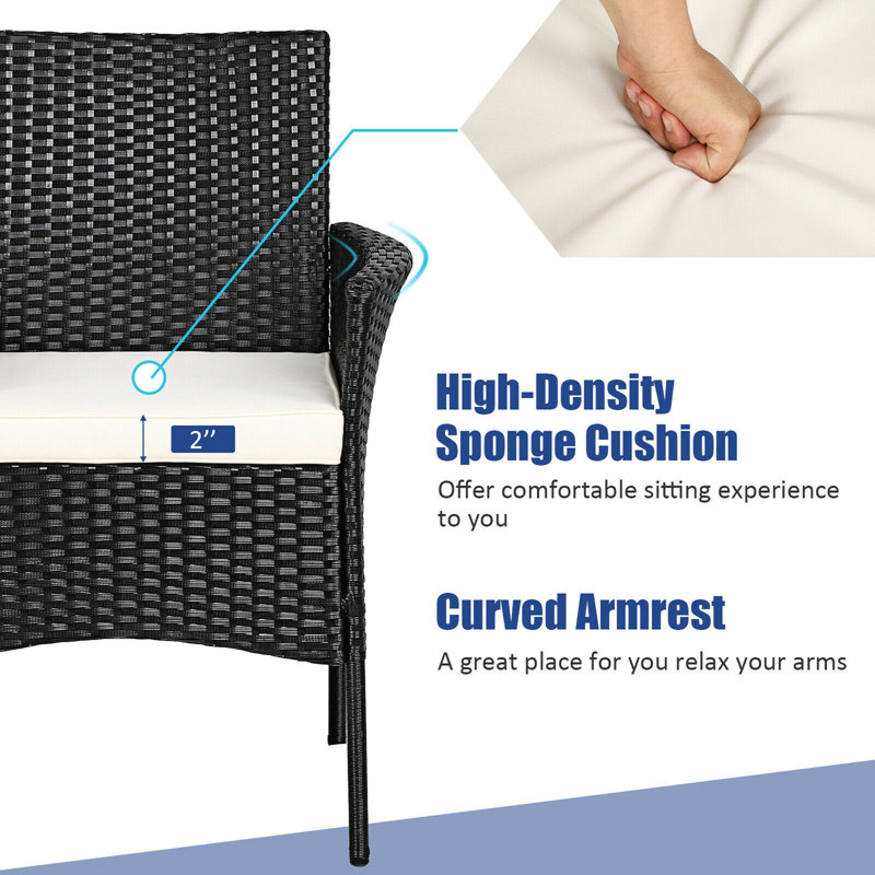 Anaid Wicker Outdoor Lounge Chair, Black