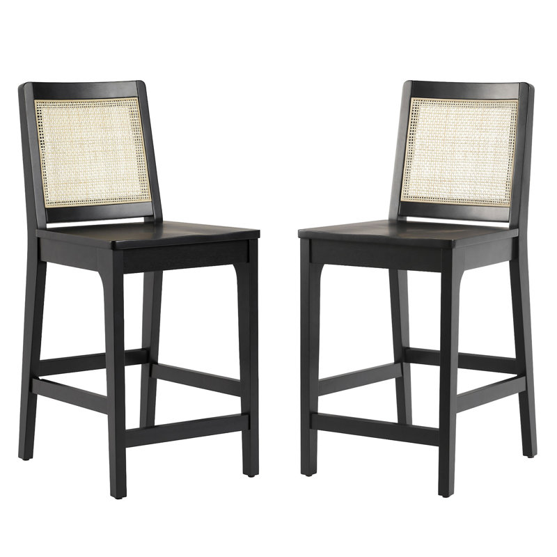 Tabouret de comptoir en bois massif 24 po Beckwith, Noir, noir, noir, noir