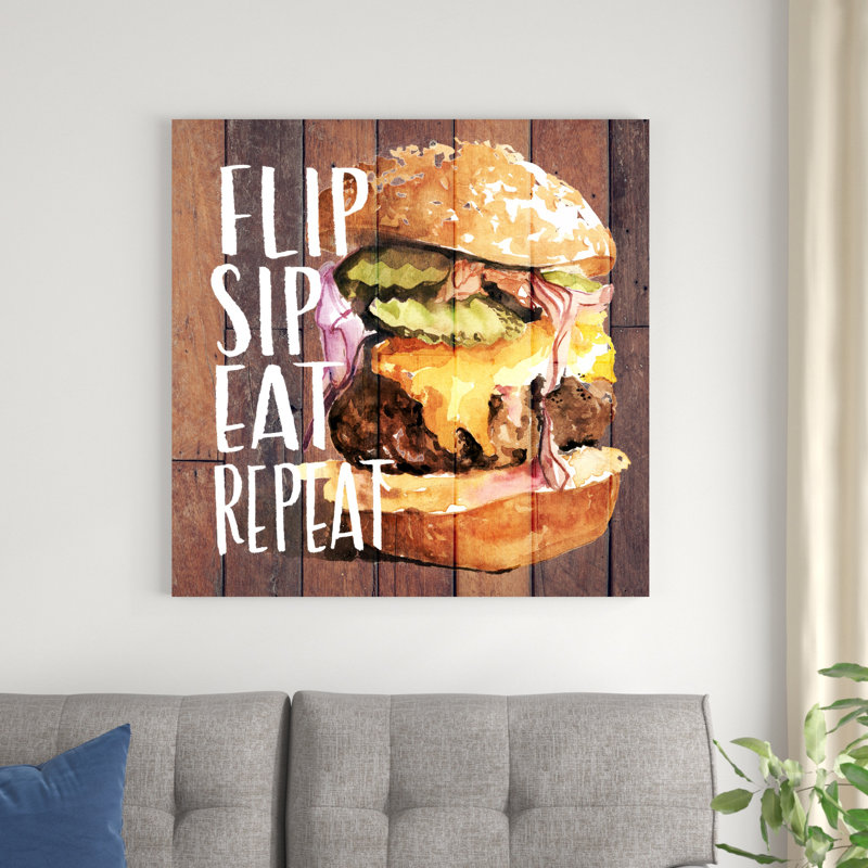 " Chillin' and Grillin' I " Mixed Media Print, 36" H x 36" W