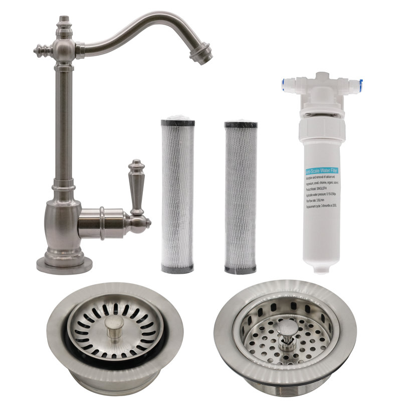 Westbrass Kitchen Faucet with Soap Dispenser, Satin Nickel