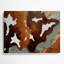 Motif sud-ouest en cuir de vache, art mural brun en métal