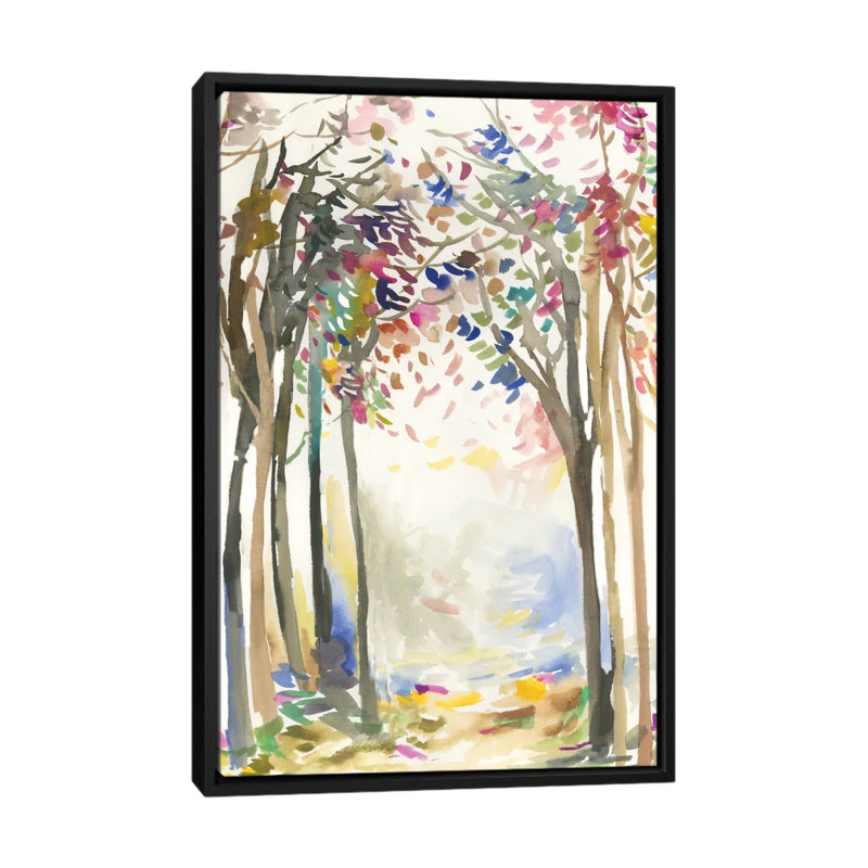 «Sunny Path I», reproduction sur toile, H 26 po x l 18 po x P 1,5 po, Toile avec cadre noir, Pas de tapis