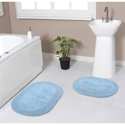 Ensemble de tapis pour salle de bain 100% coton Double Ruffle Collection (ensemble de 2)