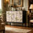 Wisteria Pattern Solid Wood Storage Cabinet