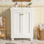 Meuble-lavabo moderne, conception simple et élégante avec rangement à fermeture en douceur, tablette réglable, meuble-lavabo avec lavabo en céramique-128972985