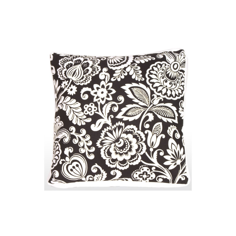 Coussin décoratif en coton à bordure de boîte fleur Eusebio