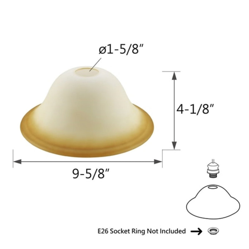 4.13'' H Glass Bowl Glass Shade